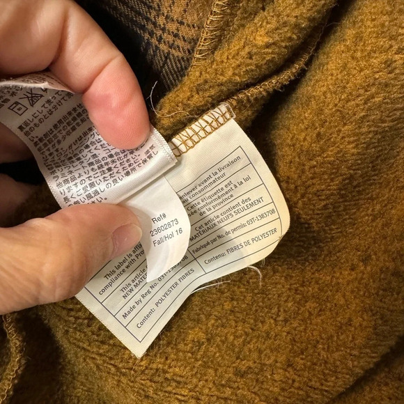 Eddie Bauer Full Zip Hoodie Quilted and Plaid Detail Heathered Gold Size‎ M - Picture 3 of 13